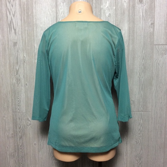 NWT Veleno Emerald Green Design Top PLUS SIZE 1X - Picture 2 of 3